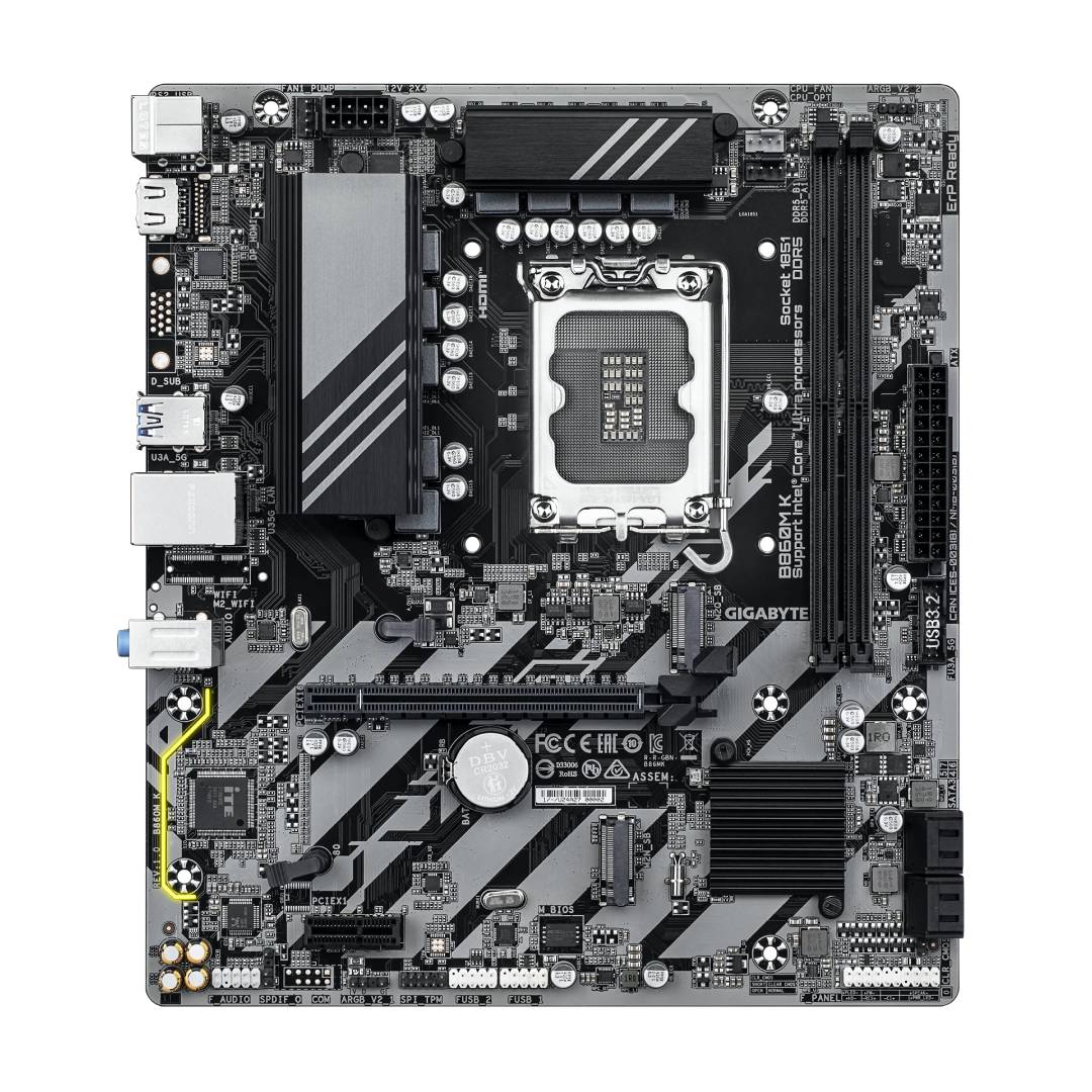 Placa Madre Gigabyte B860M K, Micro-ATX, LGA1851 - Imagen 2