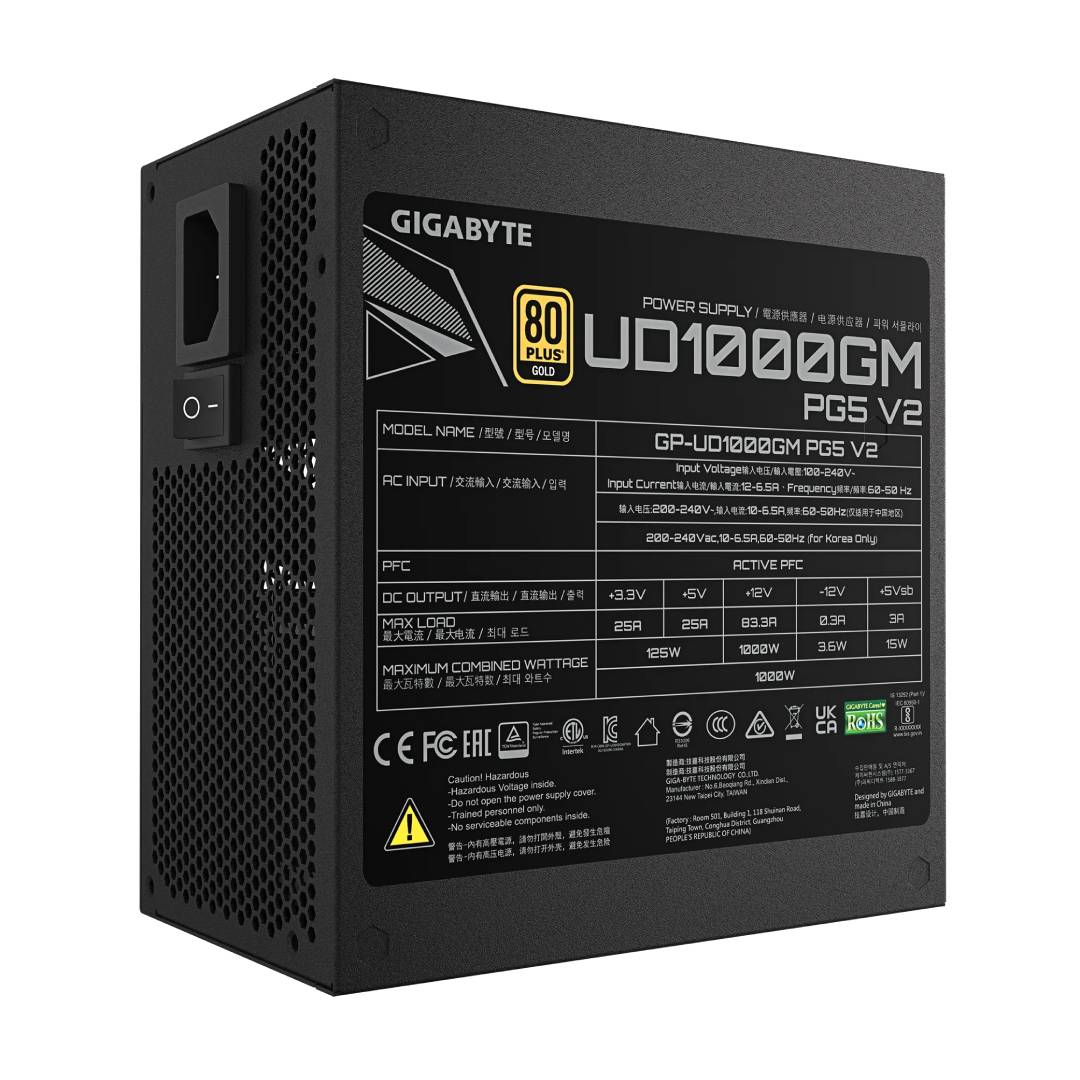 Fuente de Poder Gigabyte GP-UD1000GM PG5 V2 1000W 80+ Gold - Imagen 3