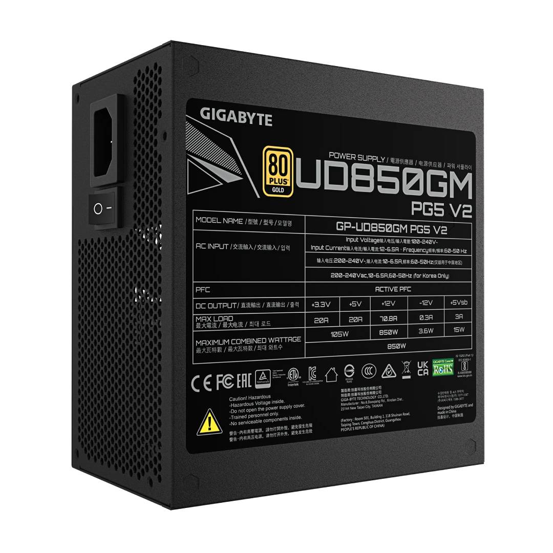 Fuente de Poder Gigabyte GP-UD850GM PG5 V2 850W 80+ Gold - Imagen 3