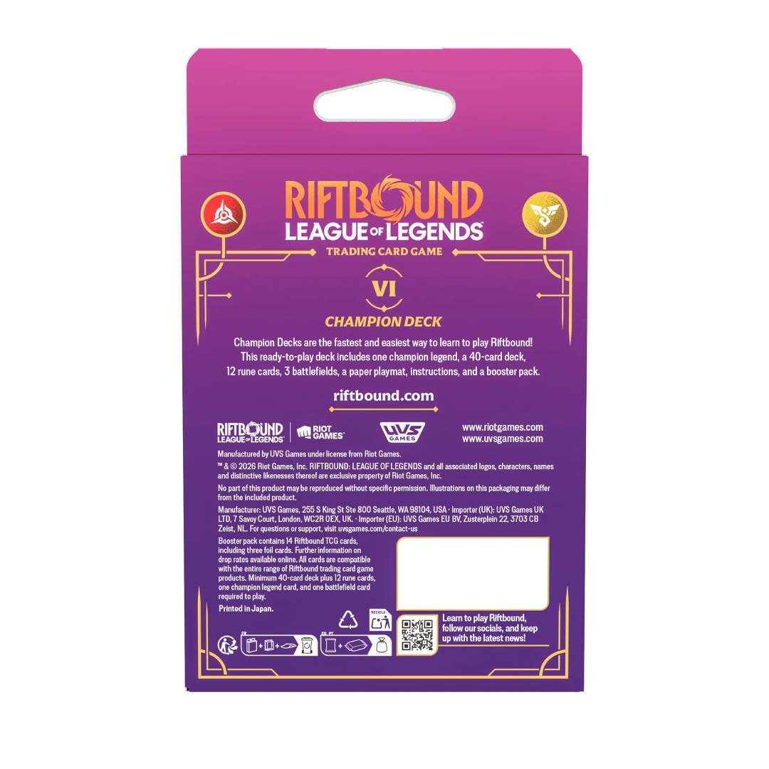 Riftbound TCG: Unleashed Vi Champion Deck Set 3 - Imagen 2