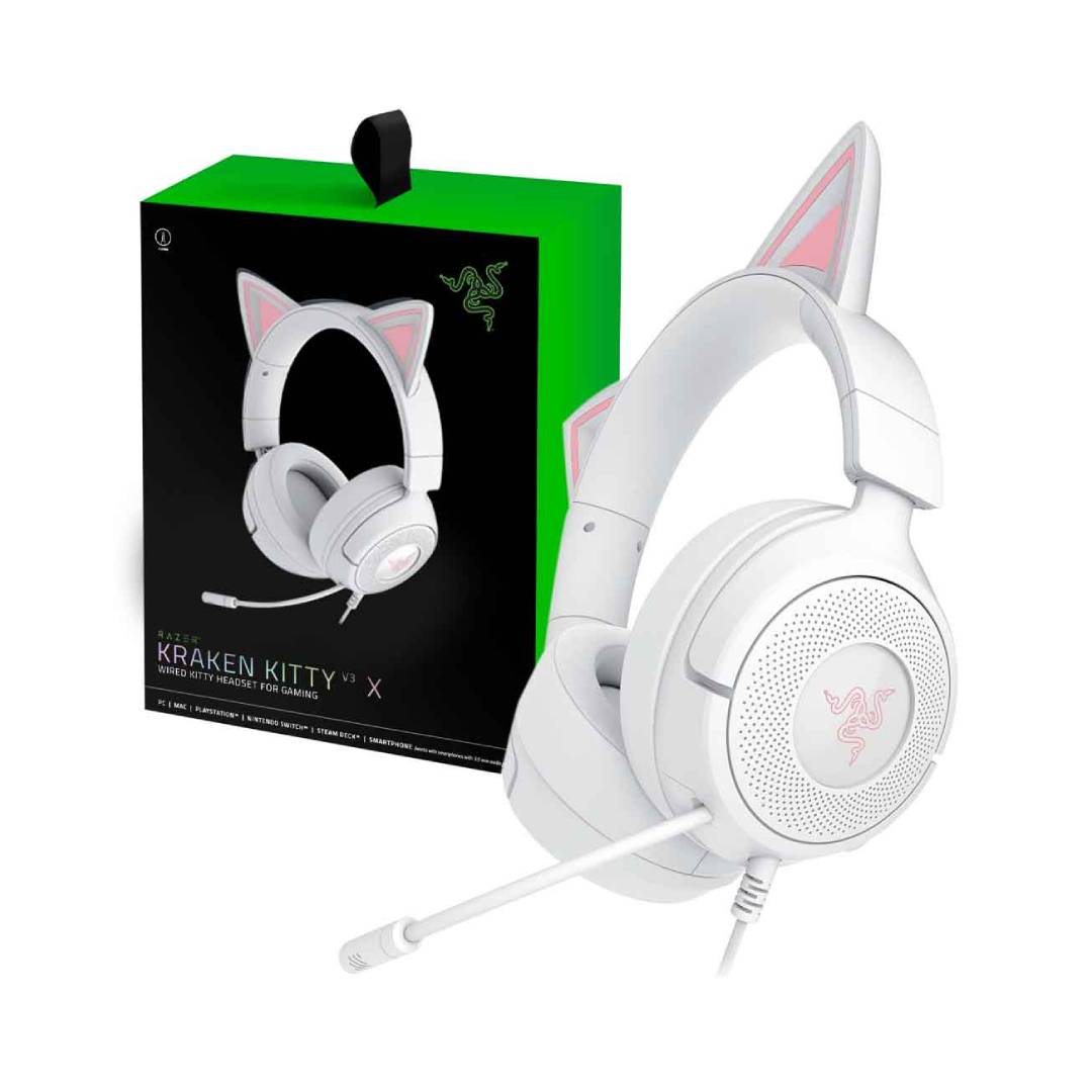 Audifonos Gamer Razer Kraken Kitty V3 X White - Imagen 4