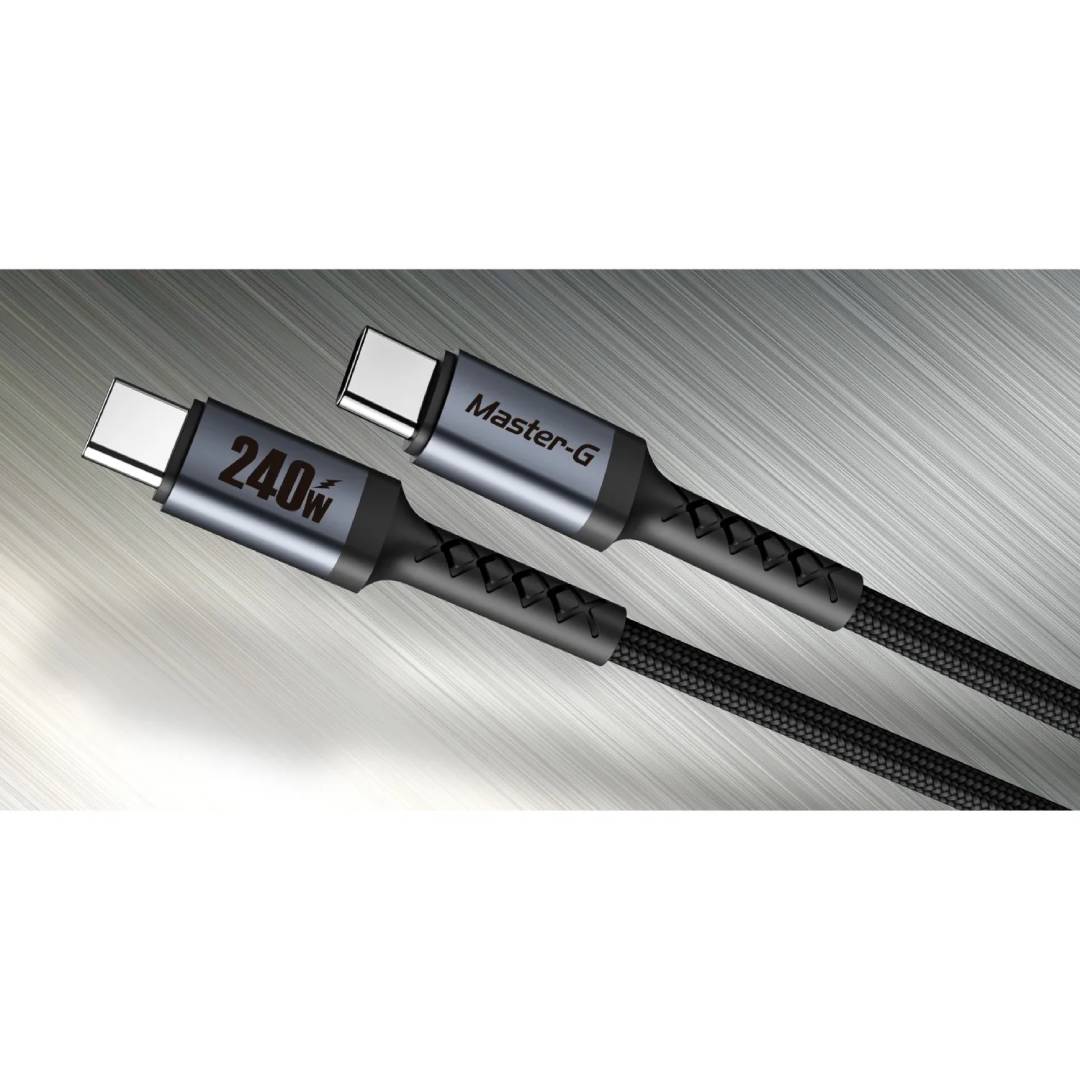 Cable de Carga Rápida USB-C a C Master-G Antinudos 240W 2M - Imagen 3