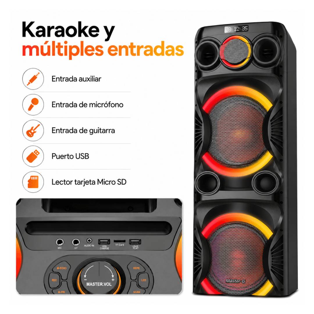 Parlante Karaoke Master G MGECLIPSE 12” con Bluetooth 5.3 - Imagen 5