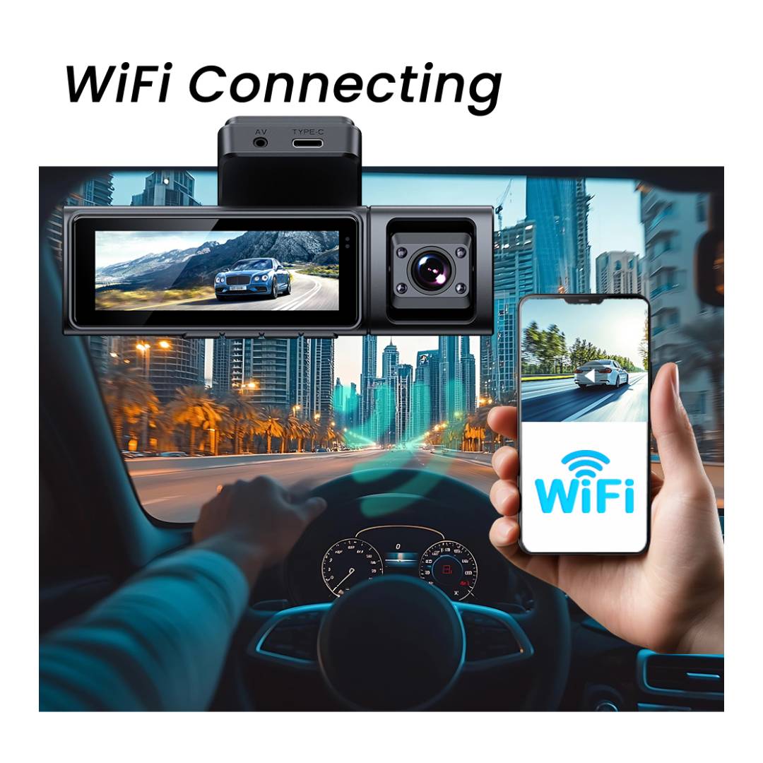 Cámara Dashcam 4K Triple Lente WiFi GPS Vehicular - Imagen 3