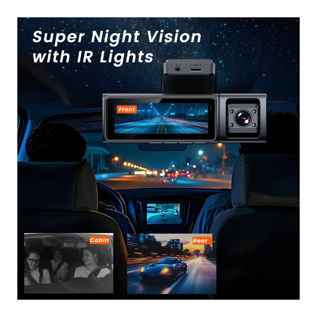 Cámara Dashcam 4K Triple Lente WiFi GPS Vehicular - Imagen 4