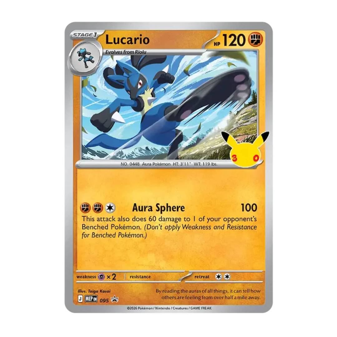 (PREVENTA) Pokémon TCG: 30th Celebration Tech Sticker Lucario INGLES - Imagen 2