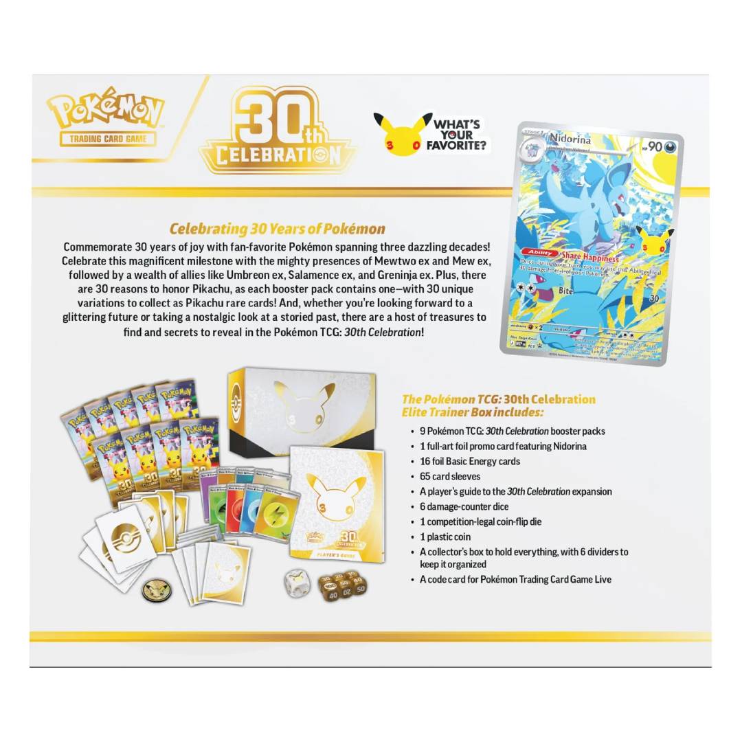 (PREVENTA) Pokémon TCG: 30th Celebration Elite Trainer Box INGLES - Imagen 2