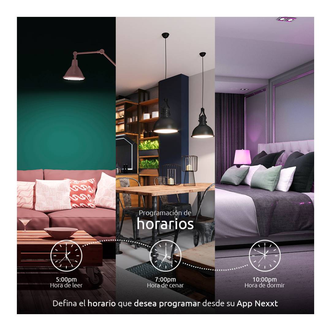 Ampolleta Smart Nexxt NHB-C120M - RGB, Control por App y Voz - Imagen 4