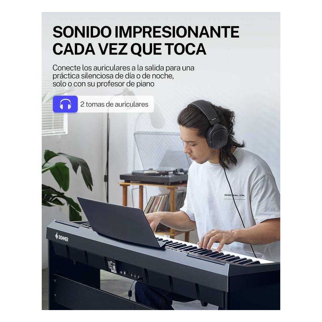 Piano Digital Donner DEP-20 Full Size 88 Teclas c Contrapeso - Imagen 3