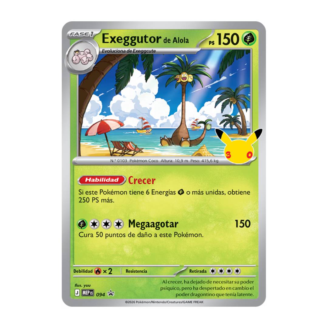 Pokémon TCG: 30th Celebration Tech Sticker Exeggutor ESPAÑOL - Imagen 2