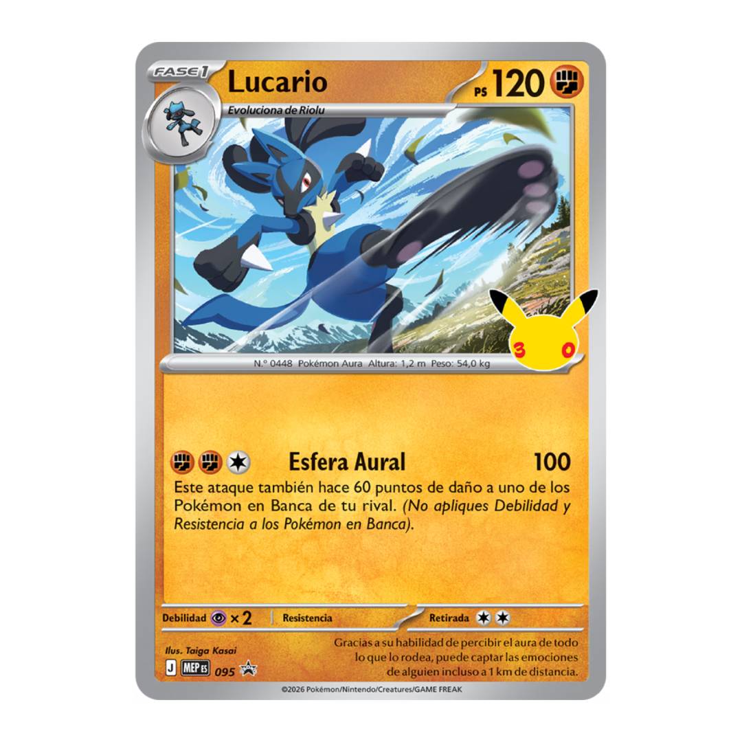 Pokémon TCG: 30th Celebration Tech Sticker Lucario ESPAÑOL - Imagen 2
