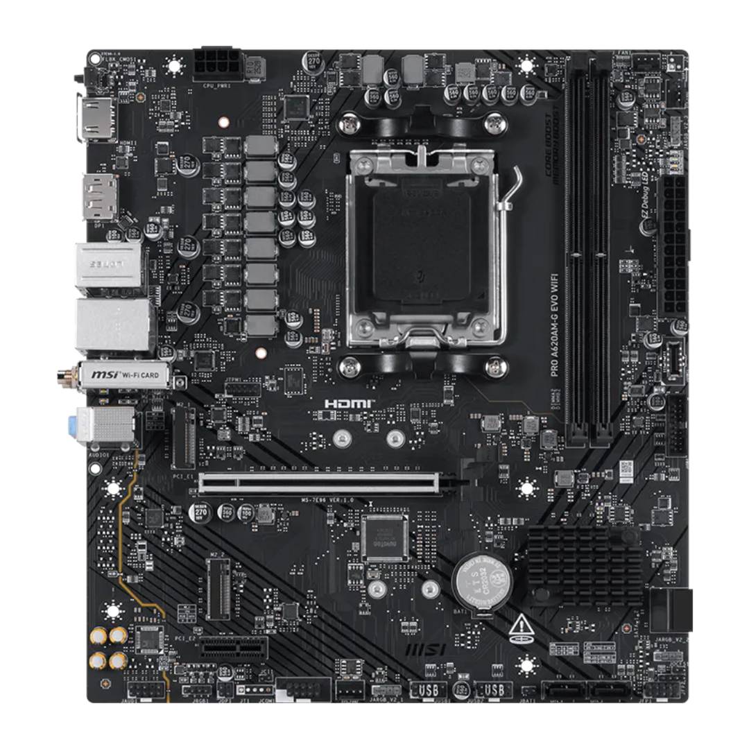 Placa Madre MSI PRO A620AM-G EVO WIFI AM5 Micro ATX - Imagen 2
