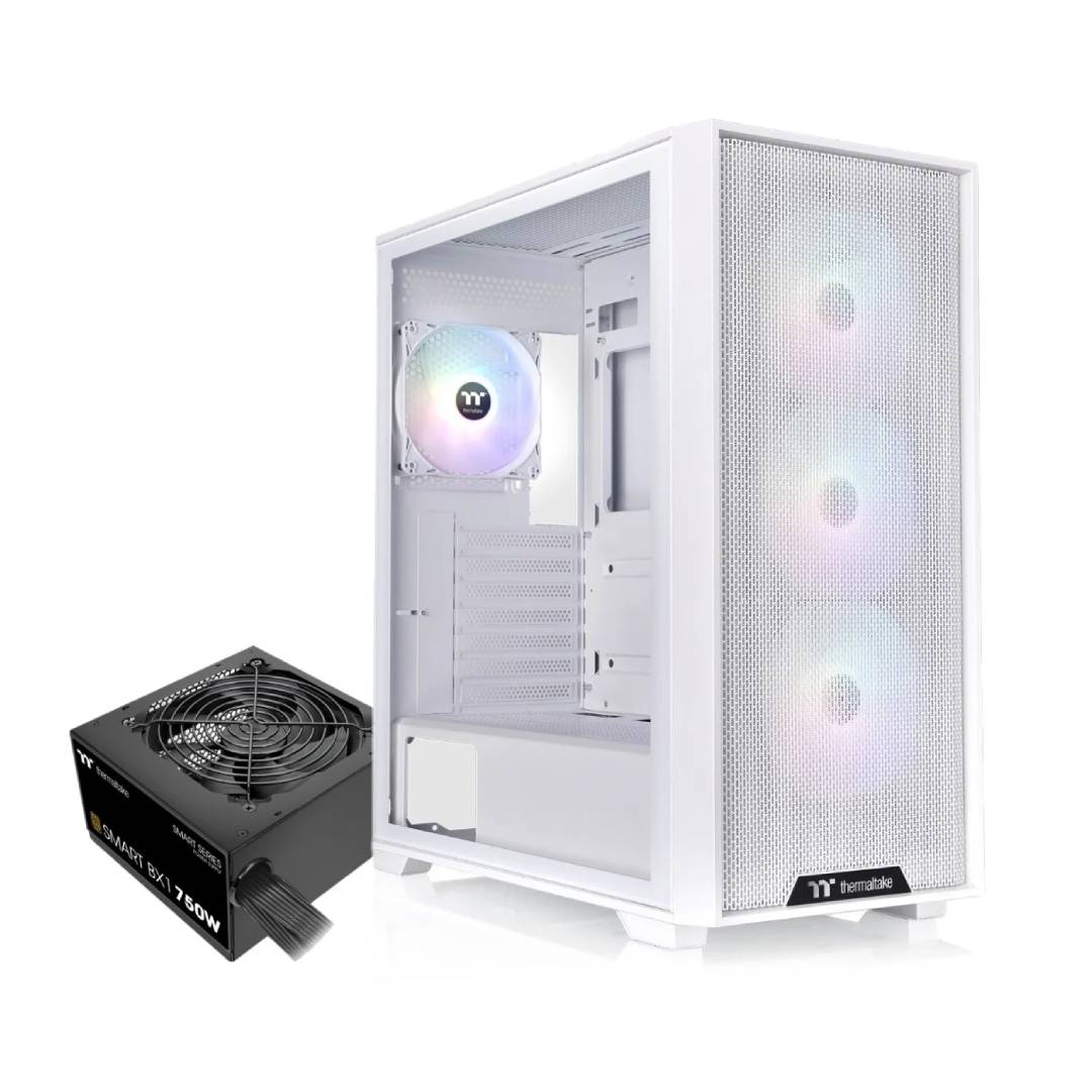 Gabinete + Fuente Thermaltake H390 TG ARGB C+P (750W) Snow